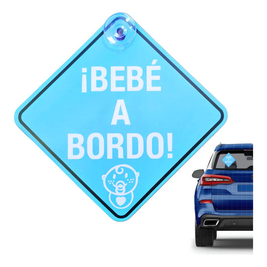 Letrero Bebé A Bordo Señal Con Ventosa Auto Seguridad /ryc