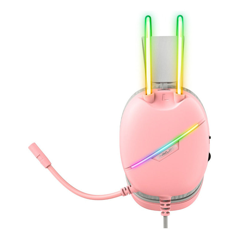 Audifono Gamer Onikuma X33 Conexión Usb Y Tipo C Luz Rgb X33 Rosa