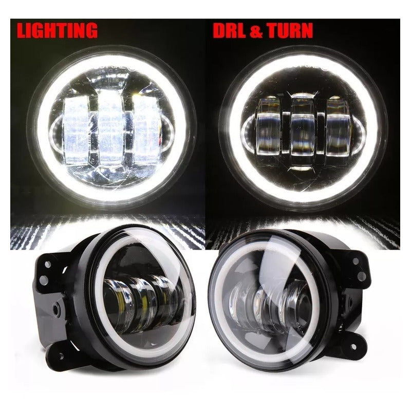 X2 Foco Neblinero Led Luz Antiniebla 4 Pulgadas Ojo De Angel