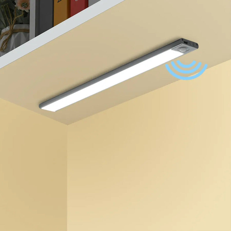 Luz Led Con Sensor Movimiento Recargable Closet Baño Cocina Estructura Gris
