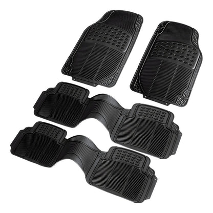 Alfombra Piso De Goma Auto Universal 4 Piezas Doble Camello