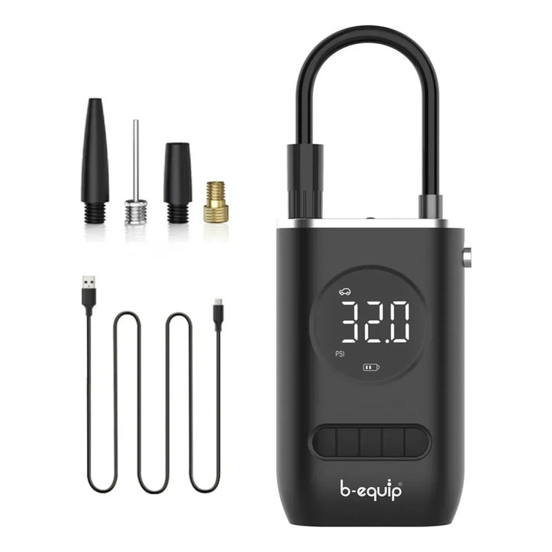 Compresor De Aire Portátil B-equip Digital Recargable Auto Negro 125cw