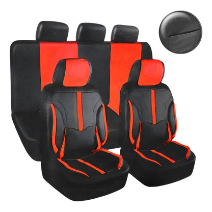 Juego Funda Cubreasiento 100% Eco Cuero Acolchado Y Bolsillo