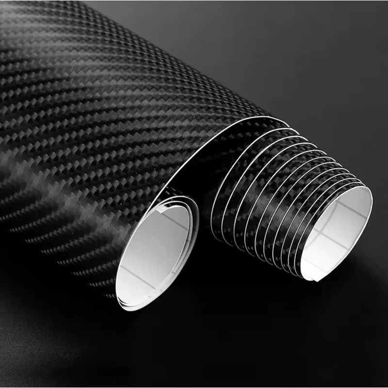 Rollo Vinilo Fibra De Carbono 4d Adhesivo 35x50cm 4d 4d Negro Fibra