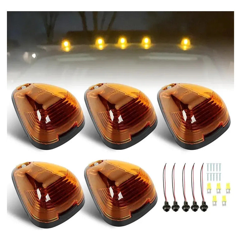 X5 Luz Led De Techo Auto Camioneta Led T10 Removible 12v Ambar 25422 Ámbar