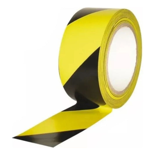 Cinta Señalización 5cmx33mt Negro Amarillo Demarca Seguridad