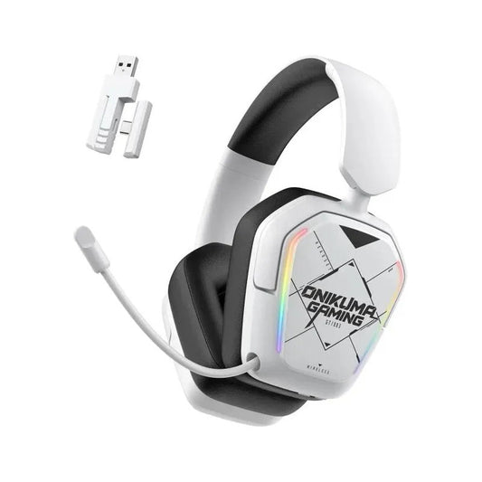 Audífonos Gamer Onikuma Gt883-b Inalámbricos Con Bluetooth Y Micrófono Flexible, Blanco