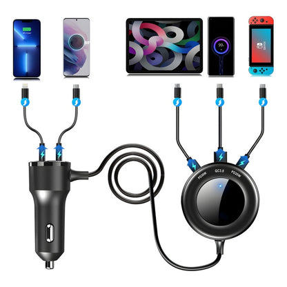 Cargador Rápido D Auto Aiwa Con Extensión Pasajeros + Cables