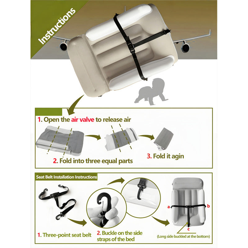 Cama De Viaje Inflable Para Bebés Niñ@s Para Avión Auto Ryc
