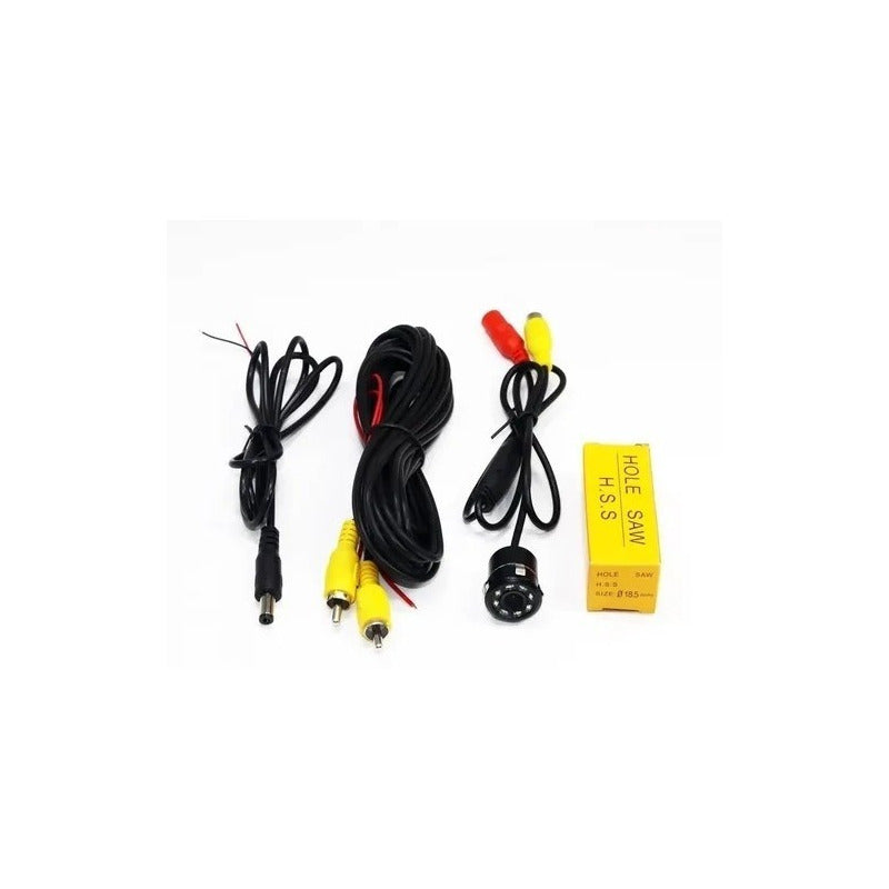 Camara De Reversa Hd Embutida 8 Led Retroceso Vision Nocturn Color Negra 8 Led