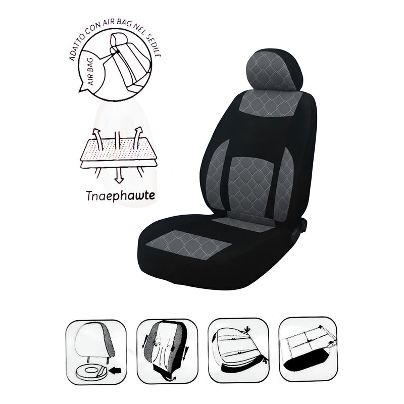 Funda Cubre Asiento Delantero Individual 3pcs Semiacolchado