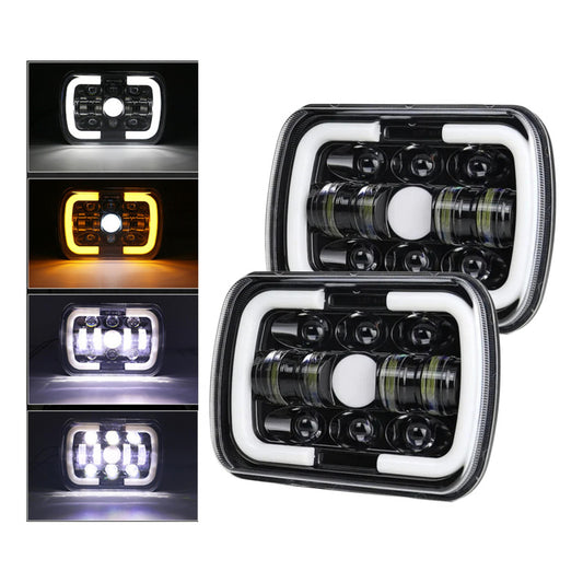 X2 Neblinero 7x6 Foco Led 5x7 Led Con Drl Bicolor 12-24v
