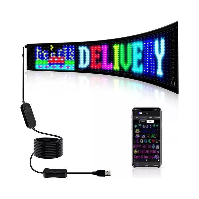 Letrero Luminoso Led Flexible Rgb App +control Usb Auto Casa