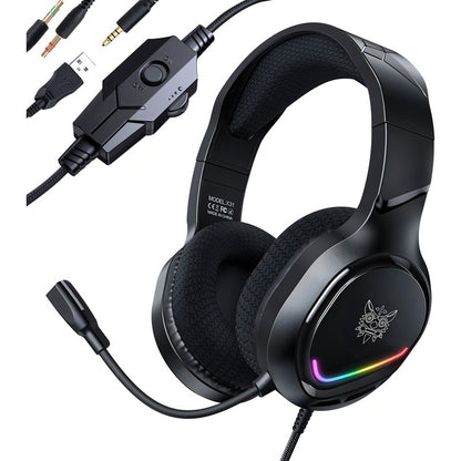 Audifono Gamer Profesional Onikuma X31 Microfono Hd Luz Rgb Negro X31