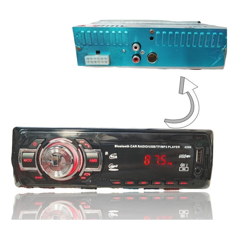 Radio De Auto 1 Din Bluetooth Usb Mp3 Microsd Auxiliar