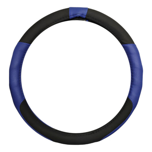 Funda Cubre Volante 38cm Ecocuero Negro-azul Auto 022