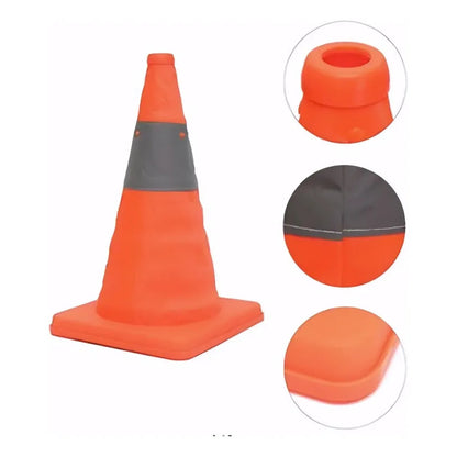 X2 Cono Emergencia Retractil Reflectante Con Luz Led 40cm X2 Naranja 53711