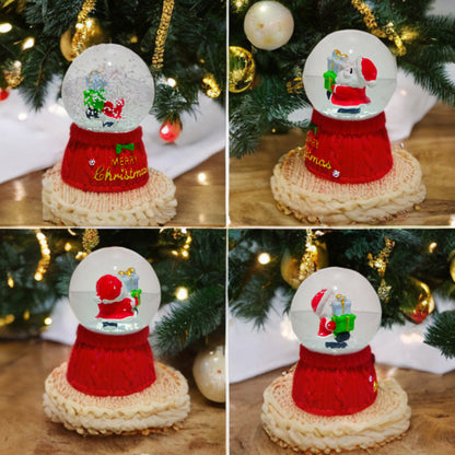 Esfera De Cristal Navideña Con Luz Mini Bola De Nieve 7cm