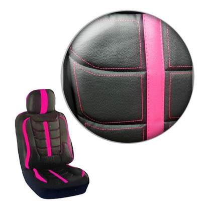 Set Funda Cubreasiento 100% Ecocuero Acolchado Bolsillo 11pc
