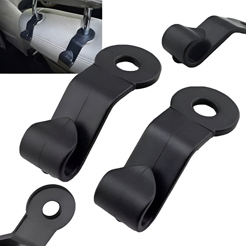 X2 Gancho Organizador Para Cabecera Auto Abrazadera Asiento Color Negro Lisa