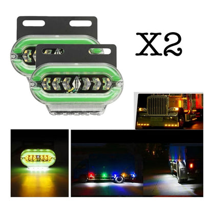 X2 Luz Led Lateral Bicolor Luz De Trocha 24v Destellante