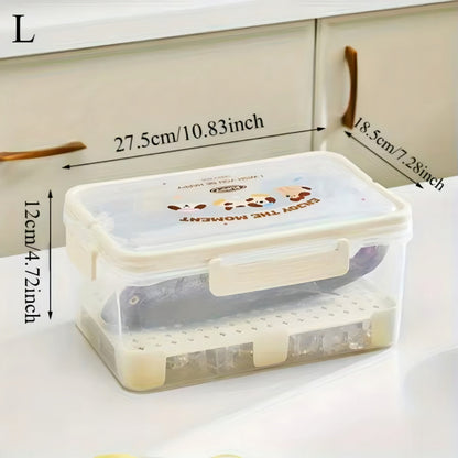 X5 Contenedor Hermético Cn Tapa Fruta Verdura Frescas Kawaii