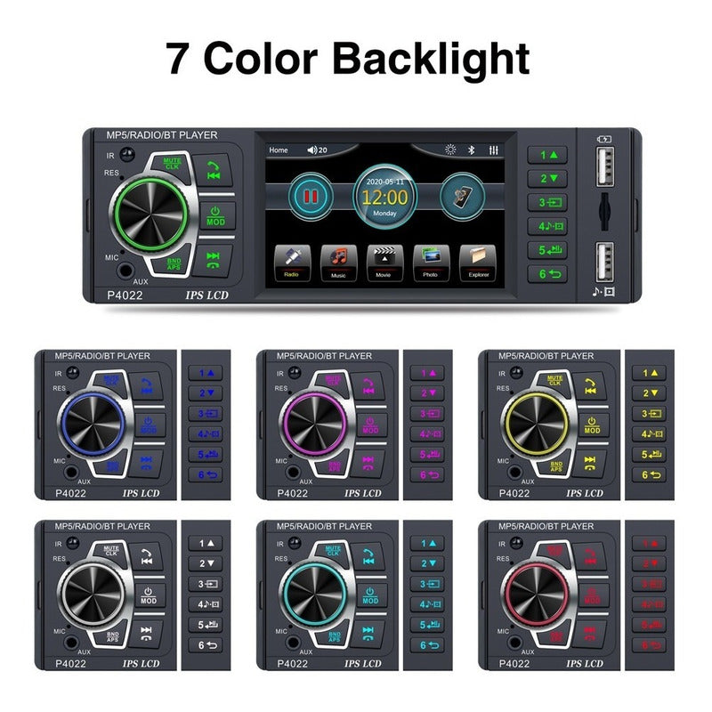 Radio Auto 1 Din Con Pantalla 4.1 + Cámara De Retroceso /r&c