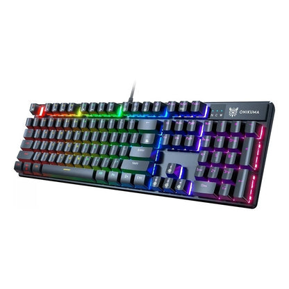 Teclado Gamer Mecánico Rgb Keyboard Para Juego Onikuma /r&c Negro Español Latinoamérica
