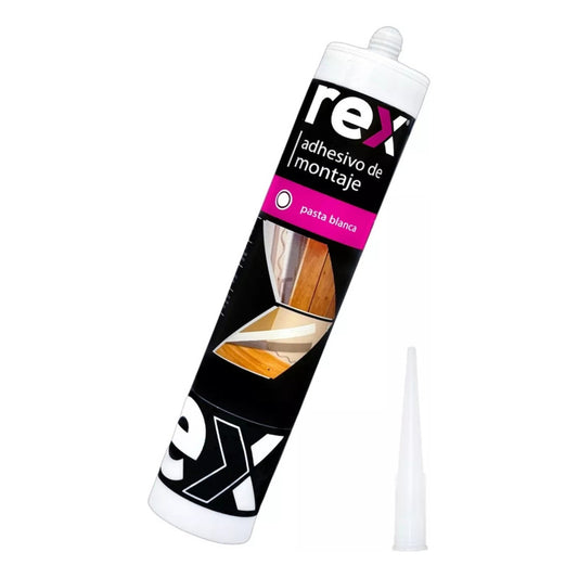 Adhesivo De Montaje Rex Pasta Blanca Interior Exterior 300ml