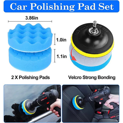 Kit Pulido 25 Piezas Auto Limpieza Tapiz Pads Para Taladro