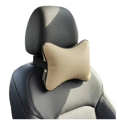 X2 Reposa Cabeza Cojín Apoyo Cabeza Cuello Almohada De Auto Beige Ecocuero 39566