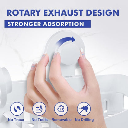 Estante Organizador De Ducha + Toallero Con Ventosa Adhesiva