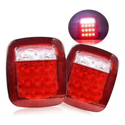 X2 Foco Trasero Led 12v Auto Camión Carro Arrastre Universal Ambos Lados Rojo Blanco 30101