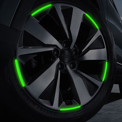 Set Sticker Reflectante Para Llanta 20 Tiras Fluor Auto Moto