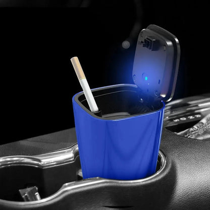 Cenicero Con Luz Led Y Tapa Abre Fácil Monedero Auto Casa Azul Yd-001