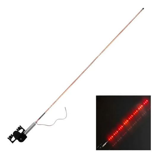 Antena Tipo Látigo Con Luz Led 100cm Auto Camión Destellante Rojo 24v