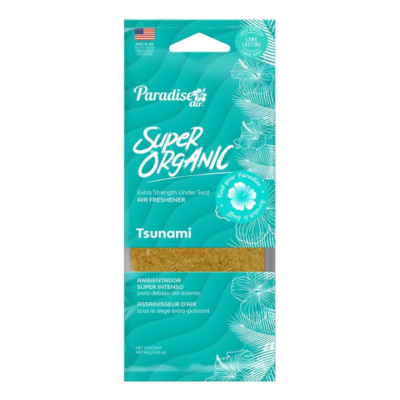 Ambientador Super Organic Aromatizante Paradise Air Auto Cas Madera Tsunami