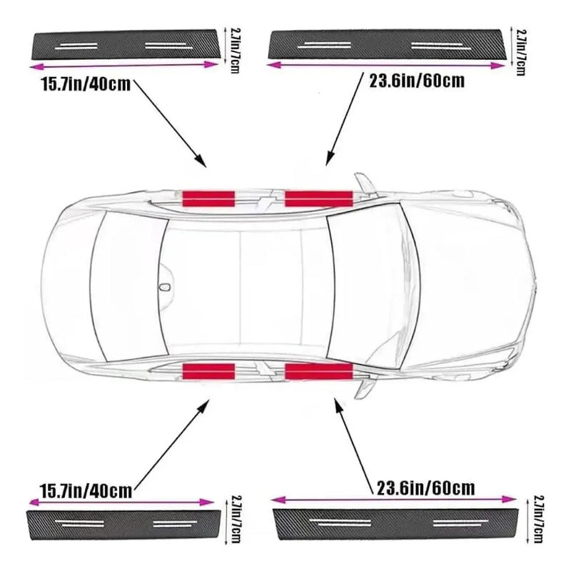 X4 Pisadera Adhesiva Sticker Cubre Zocalo Puertas Protección Fibra Toy