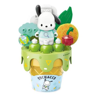 Set Bloques De Construcción Keeppley Hello Kitty Y Amigos 124 Pochacco Green Grape Ice Cream Cone 9060