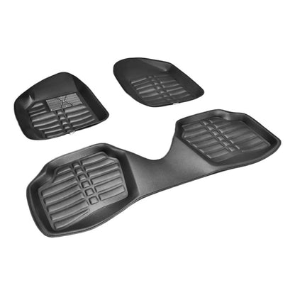 Alfombra Piso Tipo Bandeja Auto 3 Pieza Camello Impermeable Negro