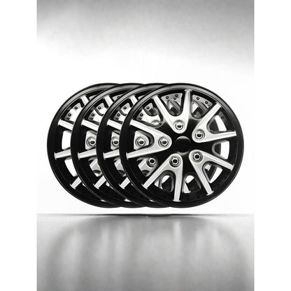Set Tapa Rueda Aro 13 Serie Tuning Racing Color Negro-gris