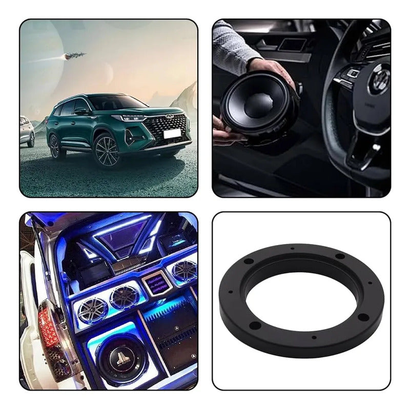 X2 Espaciador D Parlantes Adaptador 6.5 Pulgadas Auto Puerta Negro 25202