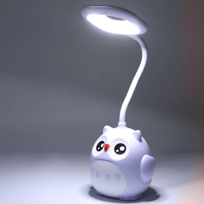 Lámpara Led De Mesa Recargable Cn Portalapiz Búho Kawaii R&c