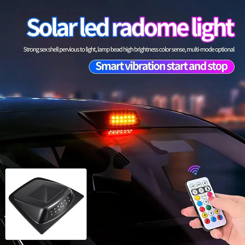Luz Led Solar Rgb +control Remoto Estroboscopica Techo Capot