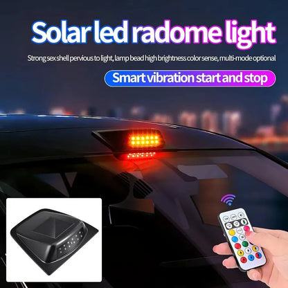 Luz Led Solar Rgb +control Remoto Estroboscopica Techo Capot
