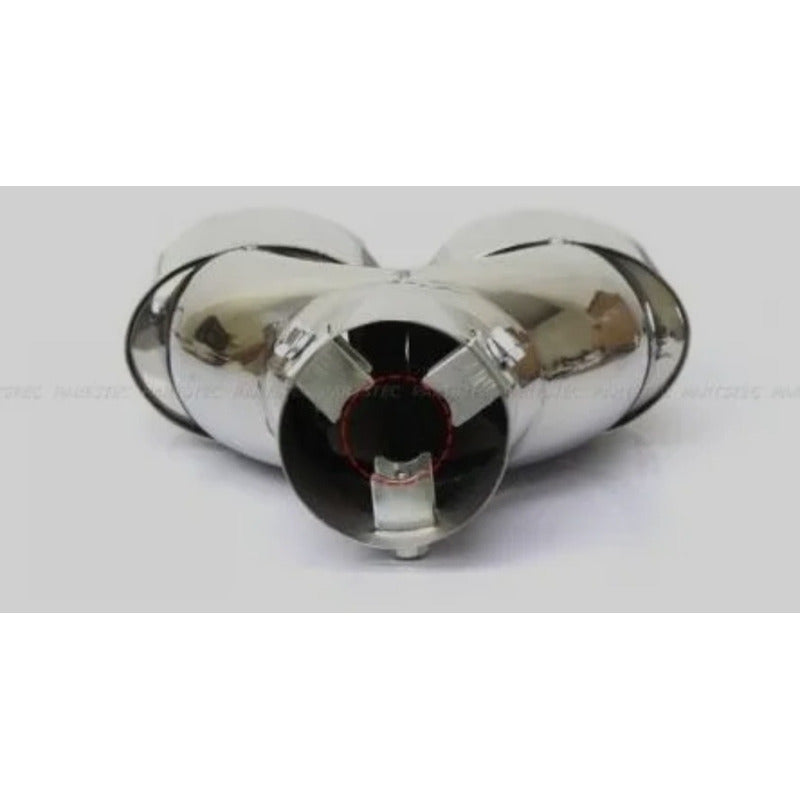 Cola De Escape Doble Cromada Tuning Universal Auto ,/ryc
