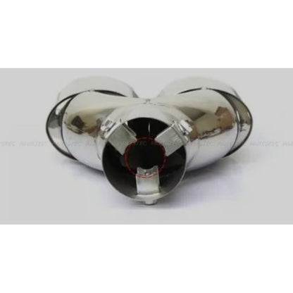 Cola De Escape Doble Cromada Tuning Universal Auto ,/ryc