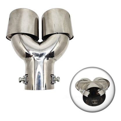 Cola De Escape Doble Cromada Tuning Universal Auto ,/ryc