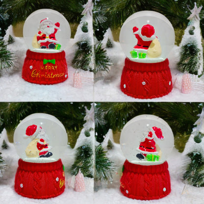 Bola De Nieve Con Luz Esfera Cristal De Navidad 10cm Decora