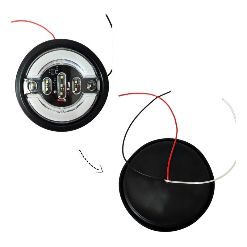 X2 Led Trasera 12/24v Auto Remolque Camión Blanco Destellant
